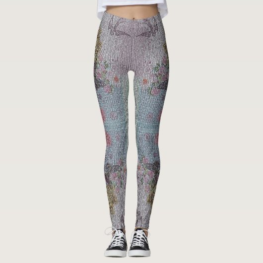 Elegant Modern  Trendy Floral Leggings (Voorkant)