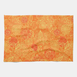 Elegant Modern  Trendy Floral Theedoek