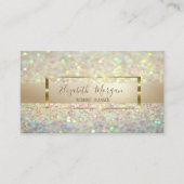 Elegant Modern Trendy Glitter Bokeh, Gold Lijst Visitekaartje (Voorkant)
