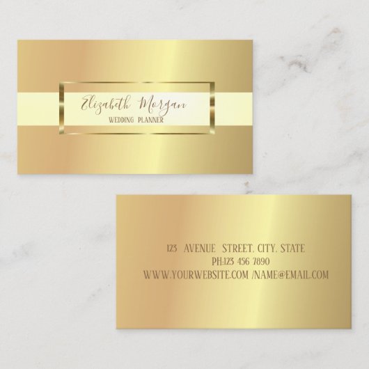 Elegant modern Trendy Gold Lijst Visitekaartje (Voorkant / Achterkant)