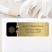 Elegant modern trendy Gold-vakantiesnowflake Etiket (Insitu)