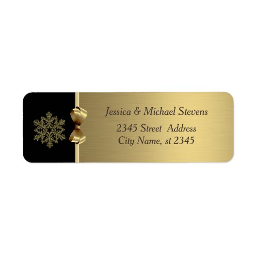 Elegant modern trendy Gold-vakantiesnowflake Etiket (Voorkant)