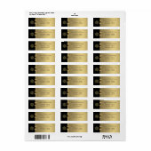 Elegant modern trendy Gold-vakantiesnowflake Etiket (Full Sheet)