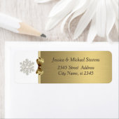 Elegant modern trendy Gold-vakantiesnowflake Etiket (Insitu)