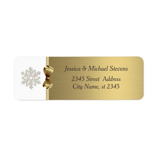 Elegant modern trendy Gold-vakantiesnowflake Etiket (Voorkant)