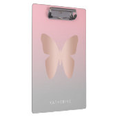 Elegant modern trendy roos goudvlinder klembord (Rechts)