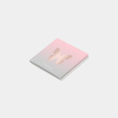 Elegant modern trendy roos goudvlinder post-it® notes (Schuin)