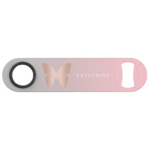 Elegant modern trendy roos goudvlinder speed flessenopener