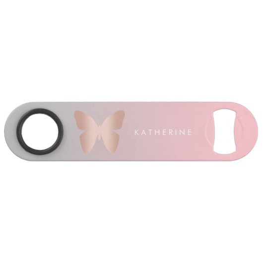 Elegant modern trendy roos goudvlinder speed flessenopener (Voorkant (Horizontaal))