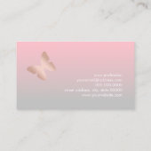 Elegant modern trendy roos goudvlinder visitekaartje (Achterkant)