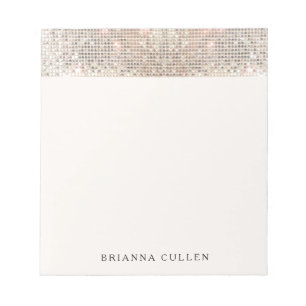 Elegant Modern Trendy Silver Sequins Notitieblok