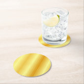 Elegant Modern Trendy Sjabloon Custom Gold Kijk ui Ronde Kartonnen Onderzetter (Insitu)