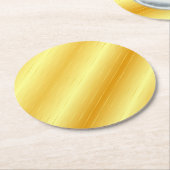 Elegant Modern Trendy Sjabloon Custom Gold Kijk ui Ronde Kartonnen Onderzetter (Gebogen)