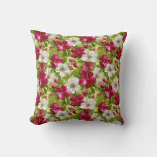 Elegant Modern Trendy Stijlvol Roze Witte Bloemmot Kussen