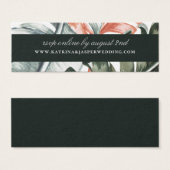 Elegant Modern Tropic Leaf Wedding Website RSVP Mini Visitekaartjes (Voorkant /achterkant)