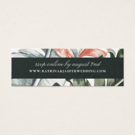 Elegant Modern Tropic Leaf Wedding Website RSVP Mini Visitekaartjes