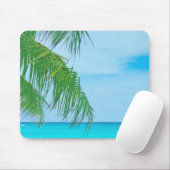 Elegant Modern Tropische Sjabloon Palms Blue Sky Muismat (Met muis)