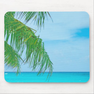 Elegant Modern Tropische Sjabloon Palms Blue Sky Muismat