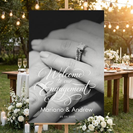 Elegant modern trouw engagement acrylic bord