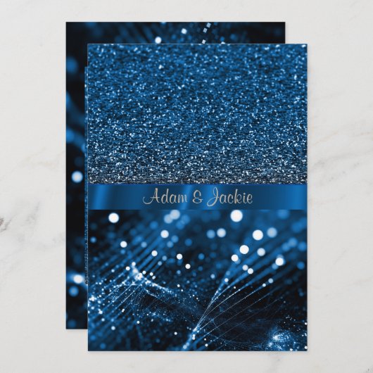 ELEGANT & MODERN TROUW SPLIT ROYAL blauw Kaart (Voorkant / Achterkant)