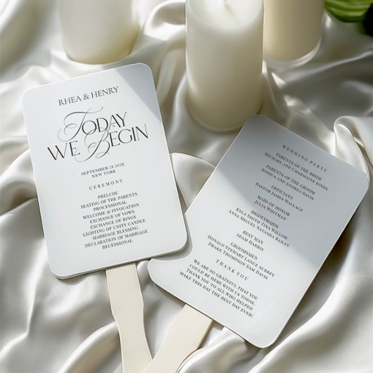 Elegant Modern Trouwceremonie Programma  Handwaaier