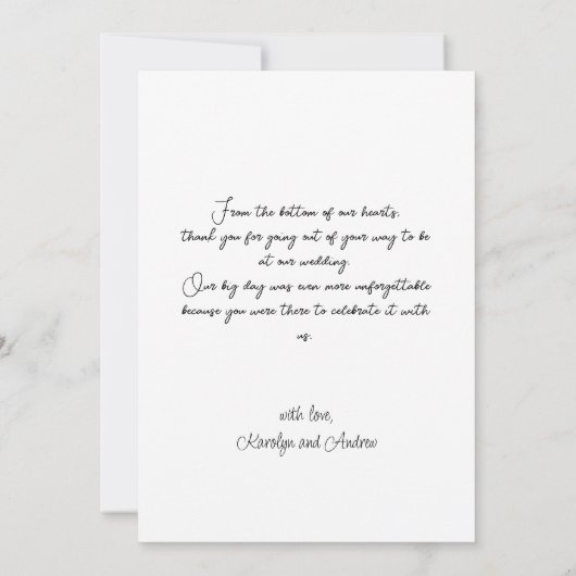 Elegant Modern trouwfotocollage Bedankkaart (Achterkant)