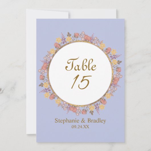 Elegant Modern Trouwtafel Nummer Kaart (Achterkant)