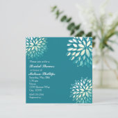 Elegant Modern Turquoise Blauwgroen Zilver Bloemen Kaart (Staand voorkant)