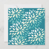 Elegant Modern Turquoise Blauwgroen Zilver Bloemen Kaart (Achterkant)