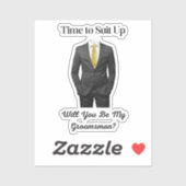 Elegant modern Tuxedo Groomsman voorstel Sticker (Vel)