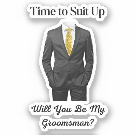 Elegant modern Tuxedo Groomsman voorstel Sticker (Voorkant)