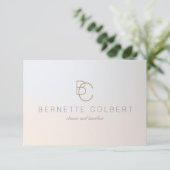 Elegant modern tweeling initiaal monogram professi bedankkaart (Staand voorkant)