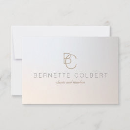 Elegant modern tweeling initiaal monogram professi bedankkaart