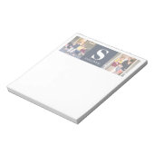 Elegant Modern Two Photo Monogram Familienaam Notitieblok (Linkerzijde)