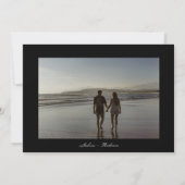 Elegant Modern Two Tone Black Golden Photo Save The Date (Achterkant)