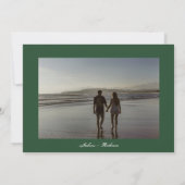 Elegant Modern Two Tone Green Golden Photo Save The Date (Achterkant)