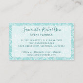 Elegant Modern Typografie Blauwgroen Groen Visitek Visitekaartje (Achterkant)