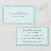 Elegant Modern Typografie Blauwgroen Groen Visitek Visitekaartje (Voorkant / Achterkant)