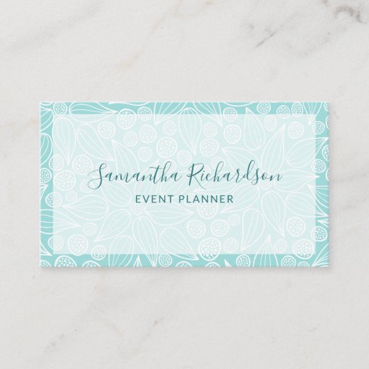 Elegant Modern Typografie Blauwgroen Groen Visitek Visitekaartje (Voorkant)