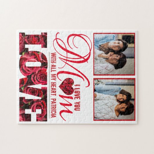 Elegant Modern Typografie Foto Moederdag Legpuzzel (Horizontaal)