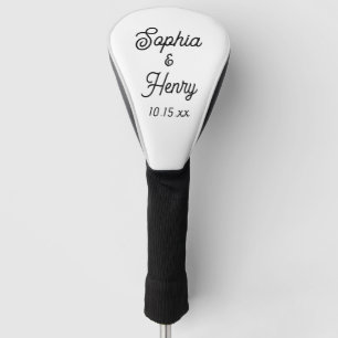 Elegant Modern Typografie Script Bruiloft Golfheadcover