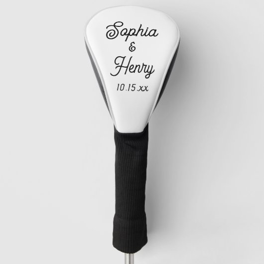 Elegant Modern Typografie Script Bruiloft Golfheadcover (Voorkant)