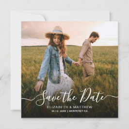 Elegant Modern Typografie Script One Photo Wedding Save The Date