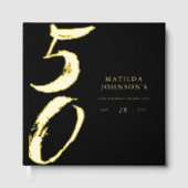 Elegant Modern Typography 50th Birthday  Gastenboek (Voorkant)