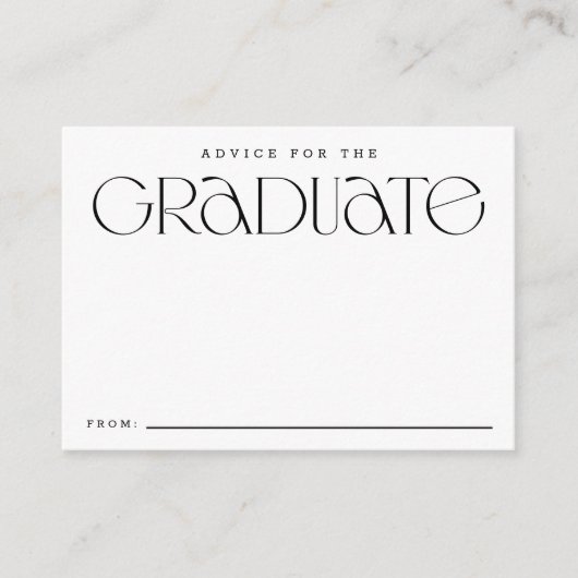 Elegant Modern Typography B+W Afstuderen Advies Informatiekaartje (Voorkant)