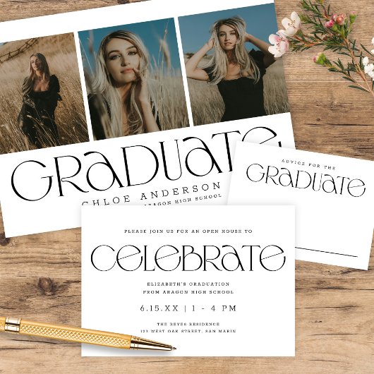 Elegant Modern Typography B+W Afstuderen Advies Informatiekaartje