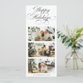 Elegant Modern Typography Photo Collage Christmas Feestdagenkaart (Staand voorkant)