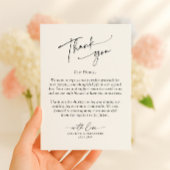Elegant, modern typography wedding thank you  bedankkaart
