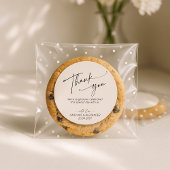 Elegant, modern typography wedding thank you  ronde sticker