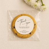 Elegant, modern typography wedding thank you  ronde sticker